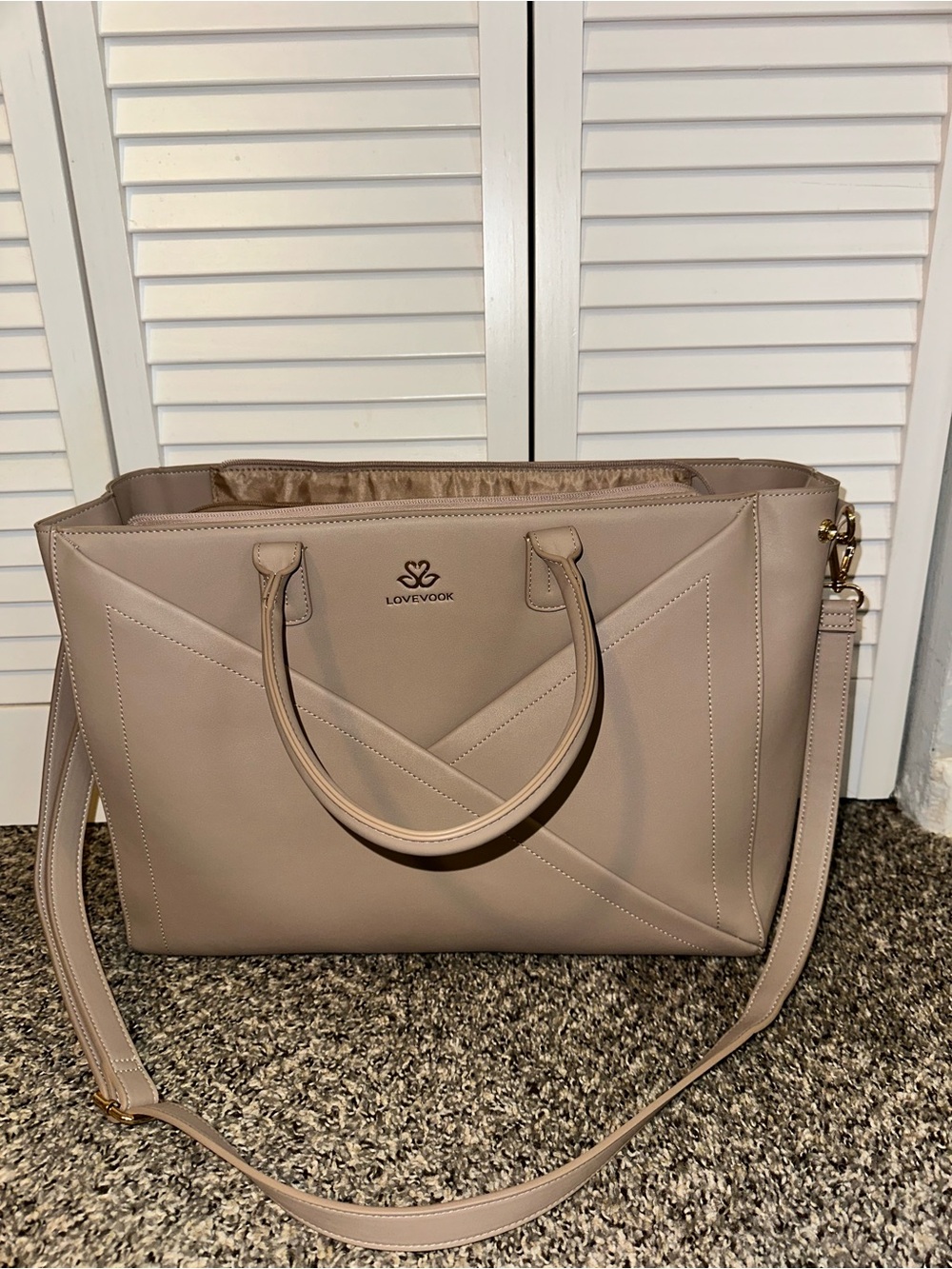 LOVEVOOK Neutral Taupe Tote with Removable Strap
